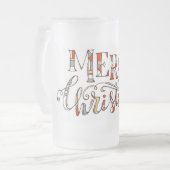 Frohe Weihnachtstypografie Mattglas Bierglas (Vorderseite Links)