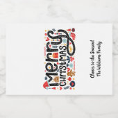 Frohe Weihnachtstypografie Mini Alkoholflaschenetikett (Einzelnes Label)