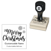 Frohe Weihnachtstypografie mit anpassbarem Text Gummistempel (Stempel)