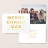 Frohe Weihnachtstypografie mit Foto Weihnachten Folienkarte (Anzeige)