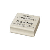 Frohe Weihnachtstypografie mit Name und Anschrift Gummistempel (Stempel)
