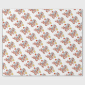 Frohe Weihnachtstypografie mit Rentier Antlers Geschenkpapier (Flach)