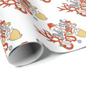 Frohe Weihnachtstypografie mit Rentier Antlers Geschenkpapier (Rolleneckpunkt)