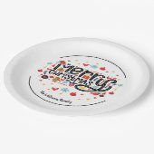 Frohe Weihnachtstypografie Pappteller (Schrägansicht)