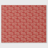 Frohe Weihnachtstypografie Red Cream Pattern Geschenkpapier (Flach)