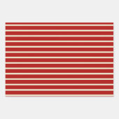 Frohe Weihnachtstypografie Red Cream Pattern Geschenkpapier Set (Vorderseite 2)