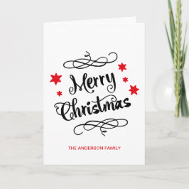 Frohe Weihnachtstypografie Red White Feiertagskarte