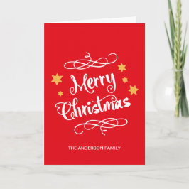 Frohe Weihnachtstypografie Red White Feiertagskarte