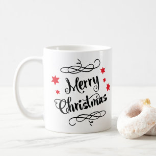 Frohe Weihnachtstypografie Red White Kaffeetasse