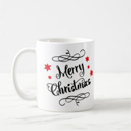 Frohe Weihnachtstypografie Red White Kaffeetasse