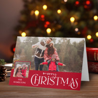 Frohe Weihnachtstypografie Red Zwei-Foto