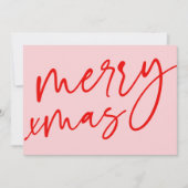 Frohe Weihnachtstypografie Rot & Rosa Weihnachtska (Vorderseite)