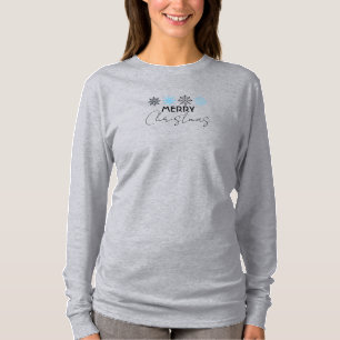 Frohe Weihnachtstypografie, Schneeflocken, Einfach T-Shirt