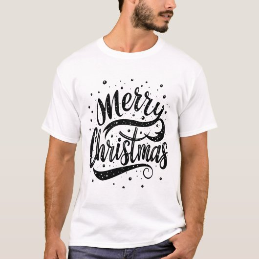Frohe Weihnachtstypografie T-Shirt (Vorderseite)