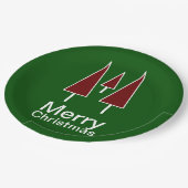 Frohe Weihnachtstypografie Tableware Paper Teller (Schrägansicht)