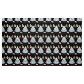 Frohe Weihnachtstypografie Tree Candles Polar Bär Stoff (Fat Quarter (45,7 x 55,9 cm))