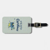 Frohe Weihnachtstypografie und Niedliche Weihnacht Gepäckanhänger (Vorderseite horizontal)