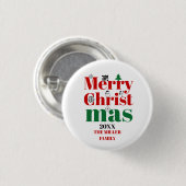 Frohe Weihnachtstypografie und Vintage Elemente Button (Vorne & Hinten)