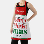 Frohe Weihnachtstypografie und Vintage Elemente Schürze (InSitu)