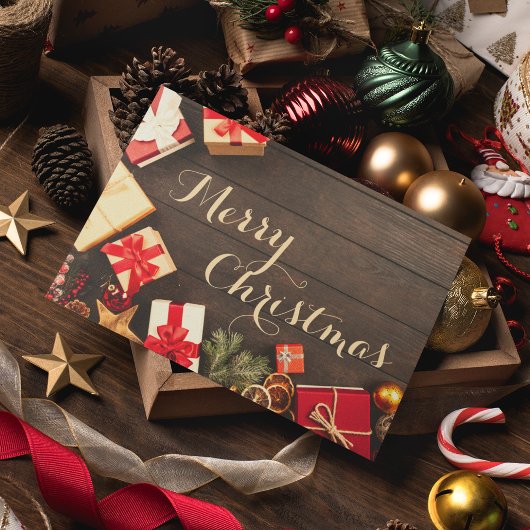 Frohe Weihnachtstypografie Vintag Business Dankeskarte