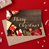 Frohe Weihnachtstypografie Vintag Business Dankeskarte