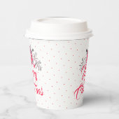 Frohe Weihnachtstypografie & Weihnachtsfeiern Blum Pappbecher (Links)