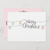 Frohe Weihnachtstypografie & Weihnachtsschmuck Feiertagskarte (Vorne/Hinten)