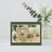 Frohe Weihnachtsvögel Feiertagspostkarte (Stehend Vorderseite)