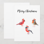 Frohe Weihnachtsvögel grüßen Karte. Dankeskarte (Vorne/Hinten)