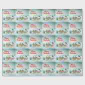 Frohe Weihnachtsvögel und Geschenke Geschenkpapier (Flach)