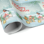 Frohe Weihnachtsvögel und Geschenke Geschenkpapier (Rolleneckpunkt)