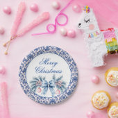 Frohe Weihnachtswache mit Ornamenten und Bow Pappteller (Party)