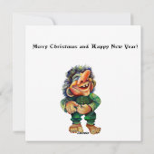 Frohe Weihnachtswache und Baumfreude Feiertagskarte (Rückseite)