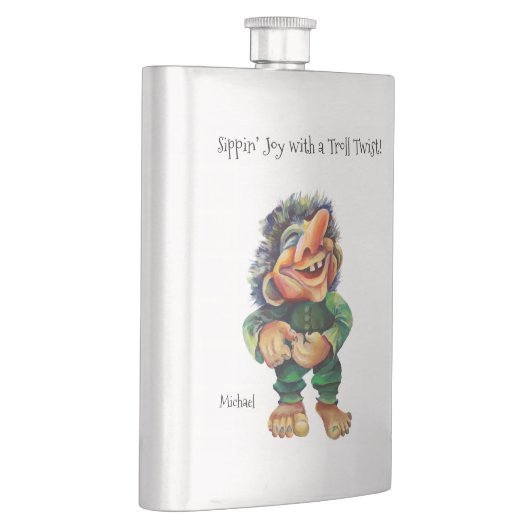 Frohe Weihnachtswache und Baumfreude Flachmann (Rechts)