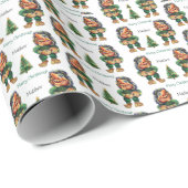 Frohe Weihnachtswache und Baumfreude Geschenkpapier (Rolleneckpunkt)