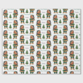 Frohe Weihnachtswache und Baumfreude Geschenkpapier (Flach)