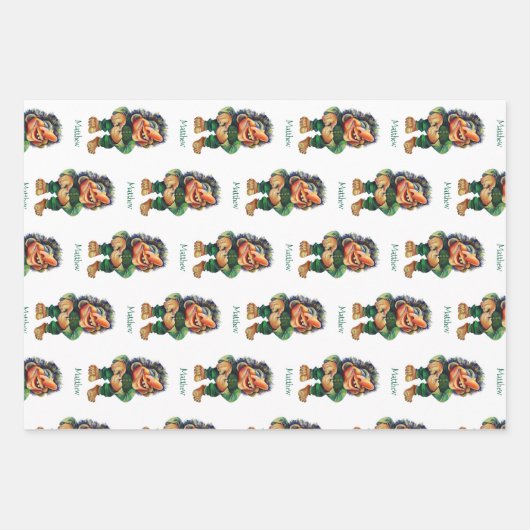 Frohe Weihnachtswache und Baumfreude Geschenkpapier Set (Vorderseite 2)