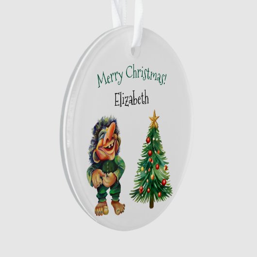 Frohe Weihnachtswache und Baumfreude Ornament (Vorderseite)
