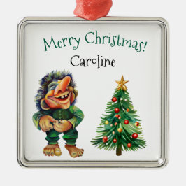 Frohe Weihnachtswache und Baumfreude Ornament Aus Metall