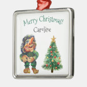 Frohe Weihnachtswache und Baumfreude Ornament Aus Metall (Links)