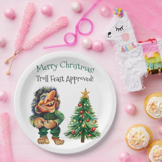 Frohe Weihnachtswache und Baumfreude Pappteller (Party)