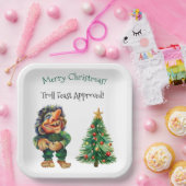 Frohe Weihnachtswache und Baumfreude Pappteller (Party)