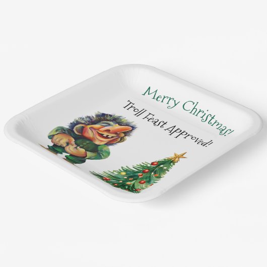 Frohe Weihnachtswache und Baumfreude Pappteller (Gewinkelt)