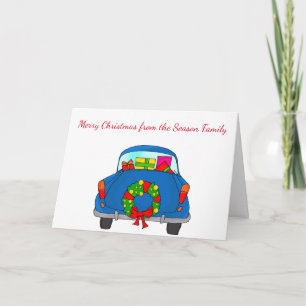 Frohe Weihnachtswagen Feiertagskarte