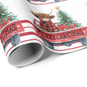 Frohe Weihnachtswagen mit Weihnachtsbaum Geschenkpapier (Rolleneckpunkt)