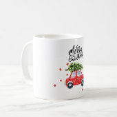 Frohe Weihnachtswagen mit Weihnachtsbaum Kaffeetasse (Vorderseite Links)