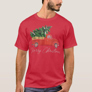 Frohe Weihnachtswagen mit Weihnachtsbaum T-Shirt