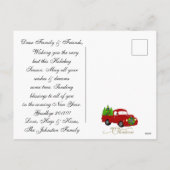 Frohe Weihnachtswagen & Tree Karierte Postkarte (Rückseite)