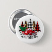 Frohe Weihnachtswagen und Bäume Button (Vorne & Hinten)