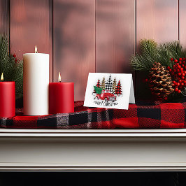 Frohe Weihnachtswagen und Bäume Feiertagskarte